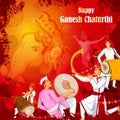 Lord Ganpati for Happy Ganesh Chaturthi festival celebration of India