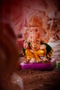 Lord Ganpati idol for Happy Ganesh Chaturthi festival of India