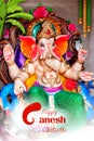 Lord Ganpati idol for Happy Ganesh Chaturthi festival of India