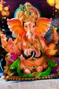 Lord Ganpati idol for Happy Ganesh Chaturthi festival of India