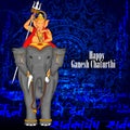 Lord Ganpati riding on elephant for Ganesh Chaturthi background