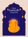 Lord Ganpati for Happy Ganesh Chaturthi festival celebration of India