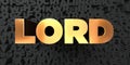 Lord - Gold text on black background - 3D rendered royalty free stock picture