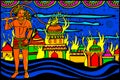 Lord Hanuman Lanka Dahan Royalty Free Stock Photo