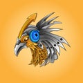 The lord of Horus Pharaoh God Face and head Egyptian Eagle esport logo. Pharaonic wings and the key to life and the Egyptian