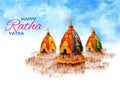 Lord Jagannath, Balabhadra and Subhadra on annual Rathayatra in Odisha festival background Royalty Free Stock Photo