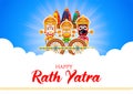 Lord Jagannath, Balabhadra and Subhadra on annual Rathayatra in Odisha festival background Royalty Free Stock Photo