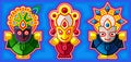 Lord Jagannath, Balabhadra and Subhadra - Orissan God - Ratha Yatra hindu festival in Puri. Royalty Free Stock Photo