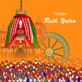 Lord Jagannath, Balabhadra and Subhdra in Rath Yatra holiday festival celebrated in Puri, Odisha India