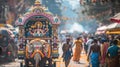 Lord Jagannath festival, decorated chariots parade, street carnival procession