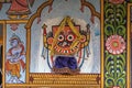 Lord Jaggnath traditional wall painting outside ruler house Raghurajpur-