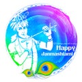 Lord Krishana in Happy Janmashtami Royalty Free Stock Photo