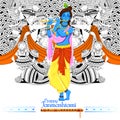 Lord Krishana in Happy Janmashtami Royalty Free Stock Photo