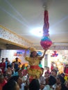 Lord Krishna and his friends in a performance of cultural fare