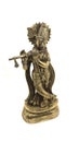 lord krishna playing flute shiny bronze statue Royalty Free Stock Photo