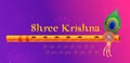 Lord Krishna s bansuri flute in Shri Krishan Janmashtami religious festival background of India Royalty Free Stock Photo
