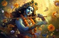 lord krishna is the Supreme Lord who creates, protects and transforms the universe. Royalty Free Stock Photo