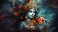 lord krishna is the Supreme Lord who creates, protects and transforms the universe. Royalty Free Stock Photo