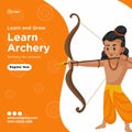 Learn and grow archery banner design Royalty Free Stock Photo