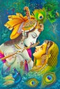 Lord Radha Krishna Beautiful Wallpaper Royalty Free Stock Photo
