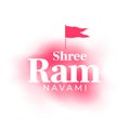 Lord ram ramnavami festival greeting with flag