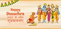 Lord Ram, Sita, Laxmana, Hanuman, Bharat and Shatrughna in Ram Darbar for Dussehra Navratri festival Royalty Free Stock Photo