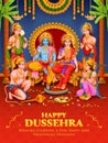 Lord Ram, Sita, Laxmana, Hanuman, Bharat and Shatrughna in Ram Darbar for Dussehra Navratri festival of India poster