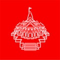 Lord ram temple on red color Royalty Free Stock Photo