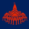 Lord Ram temple vector icon. Ram mandir vector icon Royalty Free Stock Photo