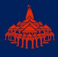 Lord Ram temple vector icon. Ram mandir vector icon