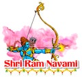 Lord Rama with bow arrow in Ram Navami