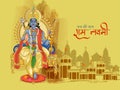 Lord Rama for India festival Happy Ram Navami background with Hindi greetings Jai Shree Ram meaning Victory to Lord Ram Royalty Free Stock Photo