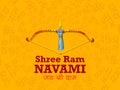 Lord Rama for India festival Happy Ram Navami background with Hindi greetings Jai Shree Ram meaning Victory to Lord Ram Royalty Free Stock Photo