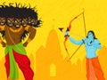 Lord Rama killing Ravana for Dussehra celebration.