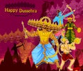 Lord Rama killing Ravana during Dussehra festival of India