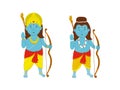 Lord Rama And Lakshman Giving Blessings In Standing