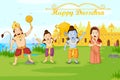 Lord Rama, Laxmana, Sita with Hanuman