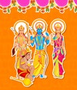 Lord Rama, Laxmana, Sita with Hanuman Royalty Free Stock Photo