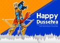 Lord Rama in Navratri festival of India poster for Happy Dussehra