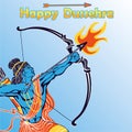 Lord Rama portrait with bow arrow.Happy Dussehra