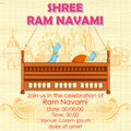 Lord Rama in Ram Navami background Royalty Free Stock Photo