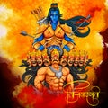 Lord Rama and Ravana in Dussehra Navratri festival of India poster Royalty Free Stock Photo