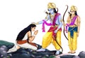 Lord Rama with Seeta and Lakshmana