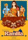 Lord Rama, Sita, Laxmana, Hanuman and Ravana in Dussehra poster