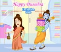 Lord Rama and Sita wishing Happy Dussehra