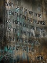 The Lord's Prayer Etched into Metal