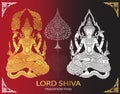 Lord Shiva and Bodhi Tree thai tradition