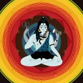 Lord Shiva. Hindu gods illustration. Indian Supreme God Shiva sitting in meditation.