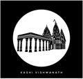 Lord shiva Kashi Vishwanath Jyotirlinga temple vector icon. Kashi Vishwanath temple symbol