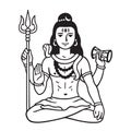 Lord Shiva drawing